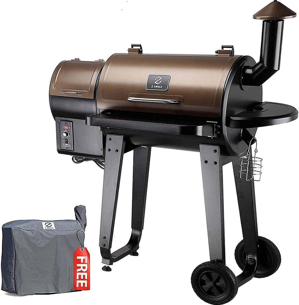 Offset smoker grill combo Z GRILLS ZPG-450A Wood Pellet Grill & Smoker 8 In 1 BBQ